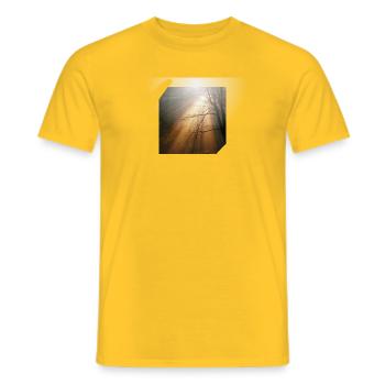 Rays of sunshine in the forest - Men's T-Shirt - yellow - Front - AI Model Male 178 dark (178cm)