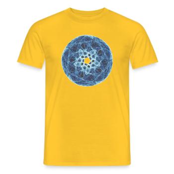 Chemins de lumière du vide – Attracteur étrange - T-shirt homme - jaune - Devant - AI Model Male 178 dark (178cm)