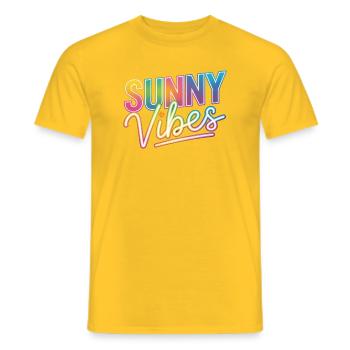 Ambiance ensoleillée, néon rétro - T-shirt homme - jaune - Devant - AI Model Male 178 dark (178cm)