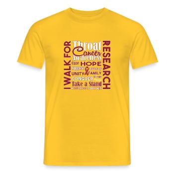 throat cancer - Men's T-Shirt - yellow - Front - AI Model Male 178 dark (178cm)