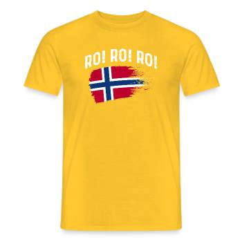 Norway Norge Fjords Scandinavian Ro Viking ship - Männer T-Shirt - Gelb - Vorne - AI Model Male 178 dark (178cm)