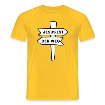 Jesus ist der Weg – Christliches Design - Männer T-Shirt - Gelb - Vorne - AI Model Male 178 dark (178cm)