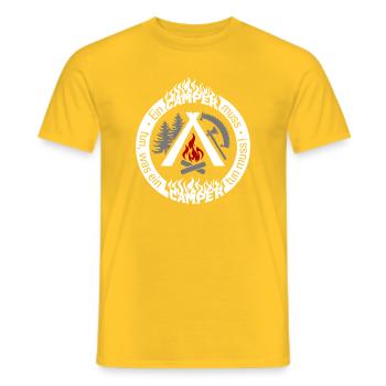 Camper cooler Spruch weiss - alle Farben änderbar - Männer T-Shirt - Gelb - Vorne - AI Model Male 178 dark (178cm)