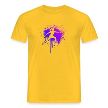 Disc Golf Geschenkidee für eine Scheibensportlerin - Männer T-Shirt - Gelb - Vorne - AI Model Male 178 dark (178cm)