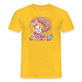 Häschen Backzauber mit Streuseln - Männer T-Shirt - Gelb - Vorne - AI Model Male 178 dark (178cm)