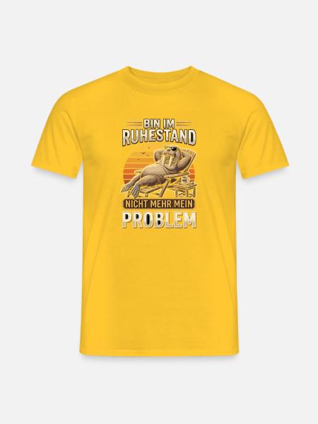 Ruhestand Walross Relax-Design - Männer T-Shirt - Gelb