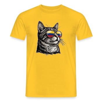 Drapeau du Chat Colombien Colombie - T-shirt homme - jaune - Devant - AI Model Male 178 dark (178cm)