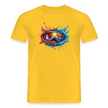 Snowboarding Goggles - Men's T-Shirt - yellow - Front - AI Model Male 178 dark (178cm)