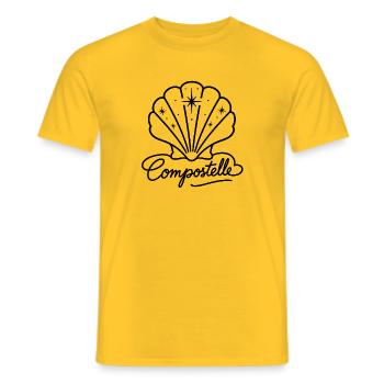 Coquille Saint-Jacques Compostelle - T-shirt homme - jaune - Devant - AI Model Male 178 dark (178cm)