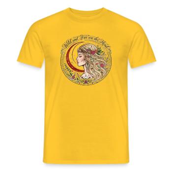 Wild Und Frei Wie Der Mond Boho Damen Yoga Shirt - Männer T-Shirt - Gelb - Vorne - AI Model Male 178 dark (178cm)