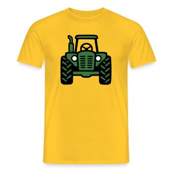 Tractor Front View Logo - Men's T-Shirt - yellow - Front - AI Model Male 178 dark (178cm)