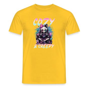 Pastel Goth Soft Goth Gaming Gamer - Männer T-Shirt - Gelb - Vorne - AI Model Male 178 dark (178cm)
