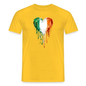 Art irlandais de goutte de cœur - T-shirt homme - jaune - Devant - AI Model Male 178 dark (178cm)