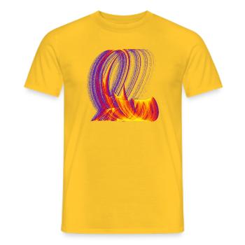 Ember Paths of Chaos – Strange Attractor - Men's T-Shirt - yellow - Front - AI Model Male 178 dark (178cm)