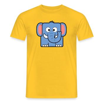 Elefant - Männer T-Shirt - Gelb - Vorne - AI Model Male 178 dark (178cm)