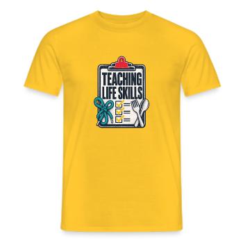 Special Education Teaching Life Skills, Teacher Li - Men's T-Shirt - yellow - Front - AI Model Male 178 dark (178cm)