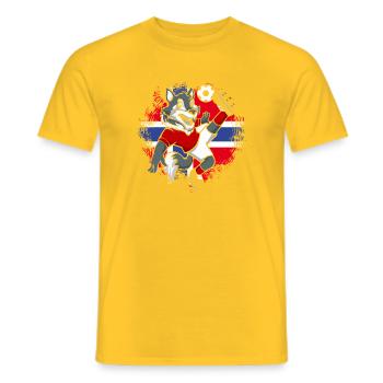 Norway Soccer Norge Fjords Scandinavian - Männer T-Shirt - Gelb - Vorne - AI Model Male 178 dark (178cm)