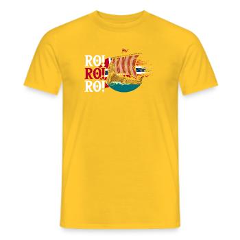 Norway Norge Fjords Scandinavian Ro Viking ship - Männer T-Shirt - Gelb - Vorne - AI Model Male 178 dark (178cm)