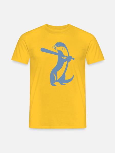 Otter Baseball Silhouette - Men's T-Shirt - yellow