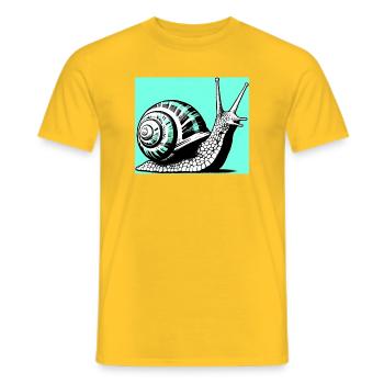 Snail - Men's T-Shirt - yellow - Front - AI Model Male 178 dark (178cm)