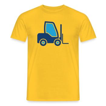 Forklift Solid Icon Warehouse Logistics Equipment  - Men's T-Shirt - yellow - Front - AI Model Male 178 dark (178cm)