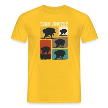 Jimothy Viraler Waschbär Lustiges Team Jimothy - Männer T-Shirt - Gelb - Vorne - AI Model Male 178 dark (178cm)