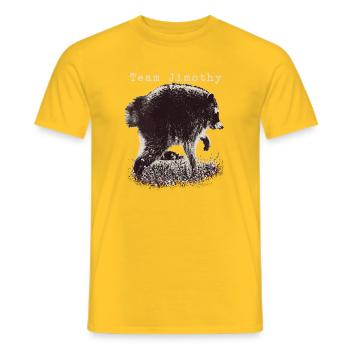 Jimothy Équipe Drôle de Raton Laveur Viral Jimothy - T-shirt homme - jaune - Devant - AI Model Male 178 dark (178cm)