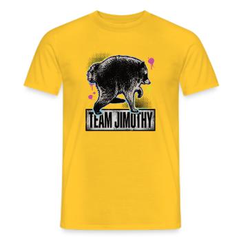 Jimothy Viraler Waschbär Lustiges Team Jimothy - Männer T-Shirt - Gelb - Vorne - AI Model Male 178 dark (178cm)