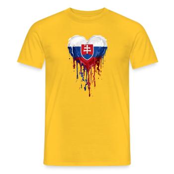 Drapeau du Cœur Drapeau de la Slovaquie - T-shirt homme - jaune - Devant - AI Model Male 178 dark (178cm)