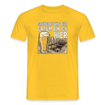 Maurer Und Bier Grundbau - Männer T-Shirt - Gelb - Vorne - AI Model Male 178 dark (178cm)