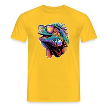 Leguane Sprüche Leguane Lustiges Leguane Geschenk  - Männer T-Shirt - Gelb - Vorne - AI Model Male 178 dark (178cm)