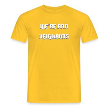 Chemise drôle de police de bloc We’re Bad Neighbors - T-shirt homme - jaune - Devant - AI Model Male 178 dark (178cm)