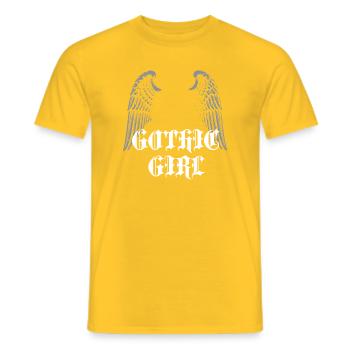 Winged Gothic Girl - Men's T-Shirt - yellow - Front - AI Model Male 178 dark (178cm)