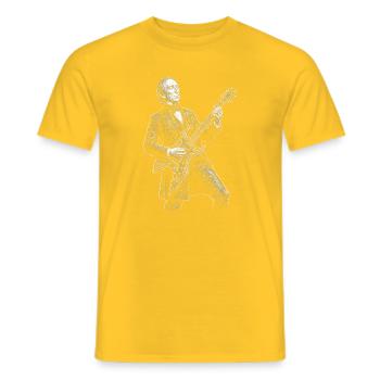 John Tyler Guitar - Men's T-Shirt - yellow - Front - AI Model Male 178 dark (178cm)