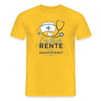 Endlich in Rente – Krankenschwester & Stethoskop - Männer T-Shirt - Gelb - Vorne - AI Model Male 178 dark (178cm)