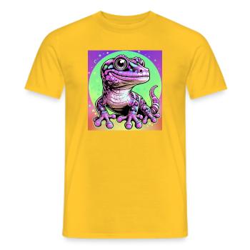 Gecko - Men's T-Shirt - yellow - Front - AI Model Male 178 dark (178cm)
