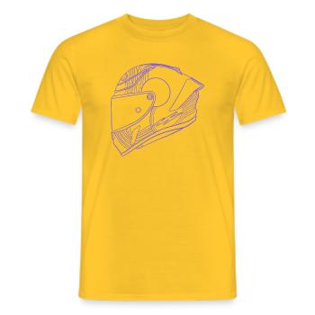 Neon Purple Helmet - Visor - Men's T-Shirt - yellow - Front - AI Model Male 178 dark (178cm)