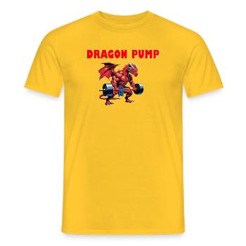 DRAGON PUMP - Männer T-Shirt - Gelb - Vorne - AI Model Male 178 dark (178cm)