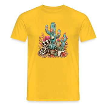 Cactus Garden Cactus - Men's T-Shirt - yellow - Front - AI Model Male 178 dark (178cm)