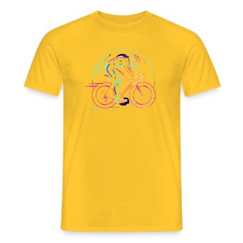 Cyclist Steampunk - Men's T-Shirt - yellow - Front - AI Model Male 178 dark (178cm)
