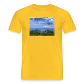 Bergblick Psalm Vertrauen - Männer T-Shirt - Gelb - Vorne - AI Model Male 178 dark (178cm)