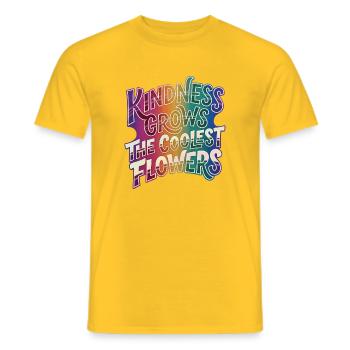 Freundlichkeit Lässt Die Coolsten Blumen Wachsen - Männer T-Shirt - Gelb - Vorne - AI Model Male 178 dark (178cm)