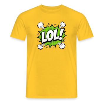 LOL Pop Art Speech Bubble Comic Speech Bubble Green - Men's T-Shirt - yellow - Front - AI Model Male 178 dark (178cm)