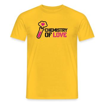 Icône de la Flasque d’Amour de la Chimie - T-shirt homme - jaune - Devant - AI Model Male 178 dark (178cm)