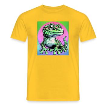 Gecko - T-shirt homme - jaune - Devant - AI Model Male 178 dark (178cm)