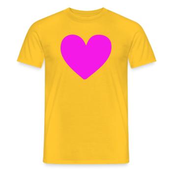 Motif de cœur néon rose vif - T-shirt homme - jaune - Devant - AI Model Male 178 dark (178cm)