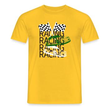 Racing - Männer T-Shirt - Gelb - Vorne - AI Model Male 178 dark (178cm)