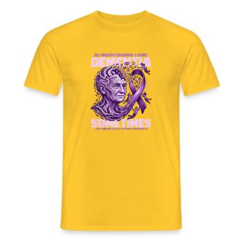 Lila Demenzbewusstsein Kunstwerk - Männer T-Shirt - Gelb - Vorne - AI Model Male 178 dark (178cm)