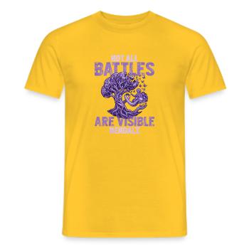 Les luttes invisibles d’Endalz contre la démence - T-shirt homme - jaune - Devant - AI Model Male 178 dark (178cm)