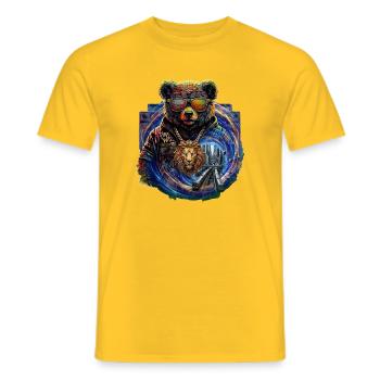 Ambiance colorée de Panda City - T-shirt homme - jaune - Devant - AI Model Male 178 dark (178cm)